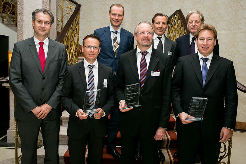 f.l.t.r. Patrik Kerler (KPMG), Stephan Zehnder (Bossard), Stefan Pfister (KPMG), Victor Balli (Barry Callebaut), Adriano Agosti (Jury), Thomas Held (Jury), Markus Walt (Glencore Int.)