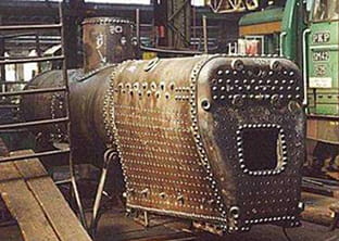 Steam boiler of an engine