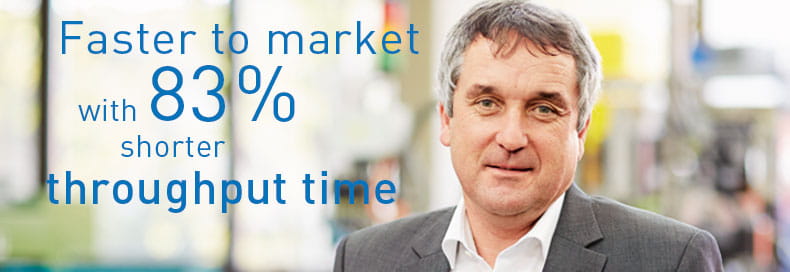 Faster to market with 83 % shorter throughput time