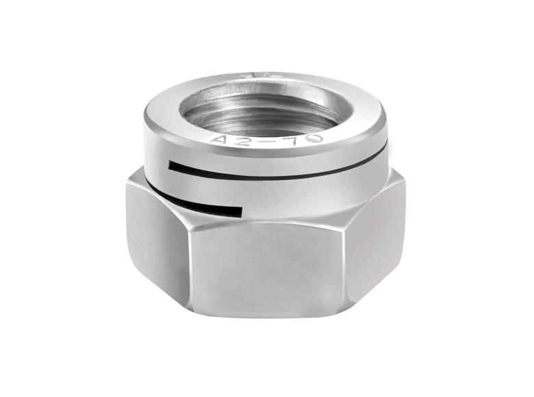 Slotted self locking nut