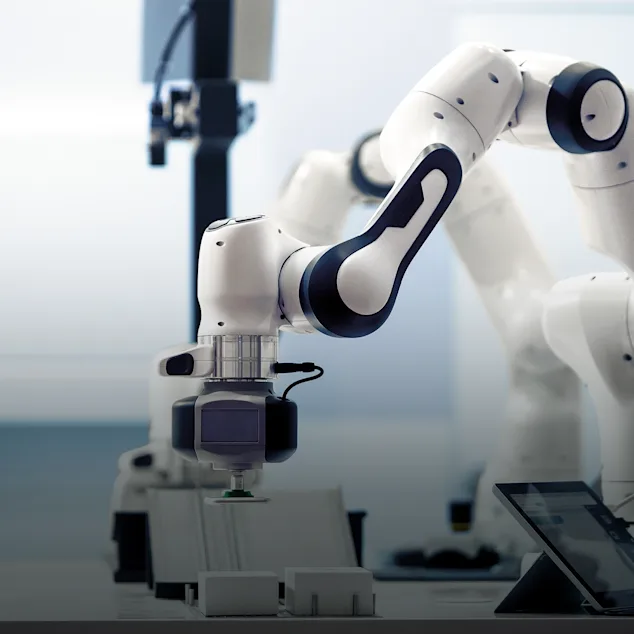 Robotics arm in action.