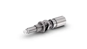 A pull button assembly, made up of 7 component parts