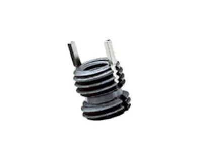 Self-locking Keenserts threaded insert with 2 key locks on a white background.