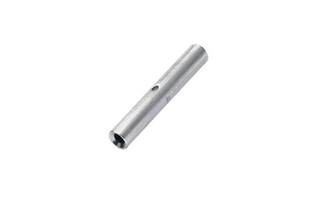 Close-up of a Klauke compression joint on white background