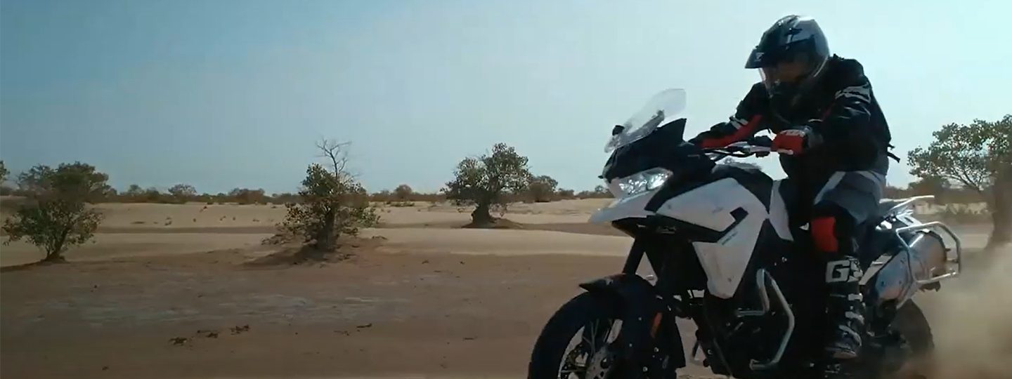 Motorcyclist in the desert