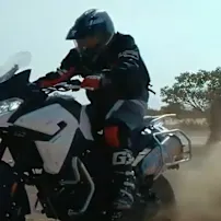 Motorcyclist in the desert