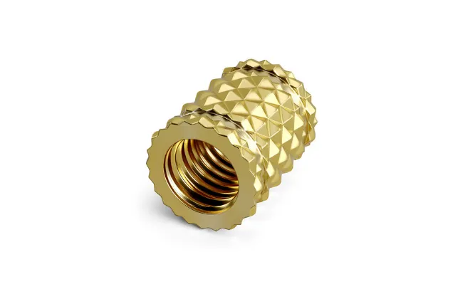 A Tappex Himould brass threaded insert for molded and cast components