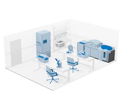 Laboratory with life science and laboratory equipment