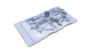 Mounting kit in a light blue bag, made up of 24 components in different variants
