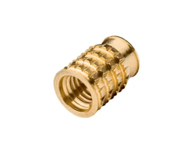 A Tappex Multisert brass threaded insert for press-in installation into thermoplastics