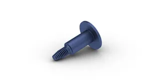 A dark blue spacer screw on white background