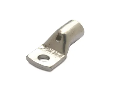 A BM compression cable lug with inspection hole on white background