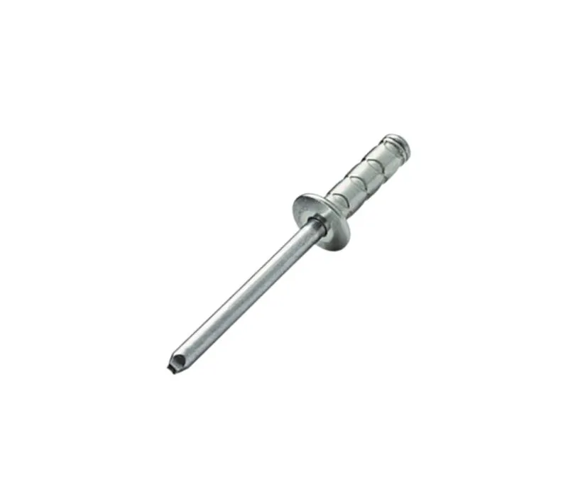 POP Multigrip抽芯铆钉,具有宽夹持范围,背景为白色。