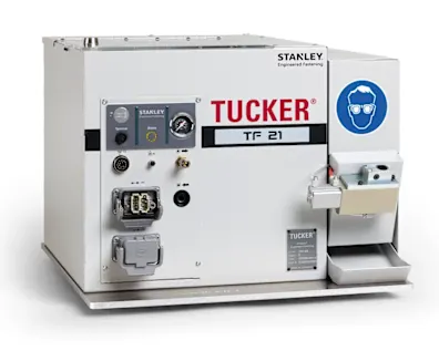 Tucker stud welding feeding unit for feeding welding studs to the stud welding system.