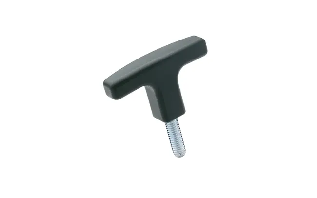 A black Elesa handle on white background