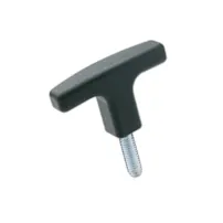 A black Elesa handle on white background