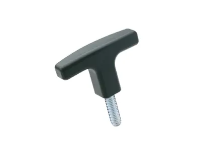 A black Elesa handle on white background