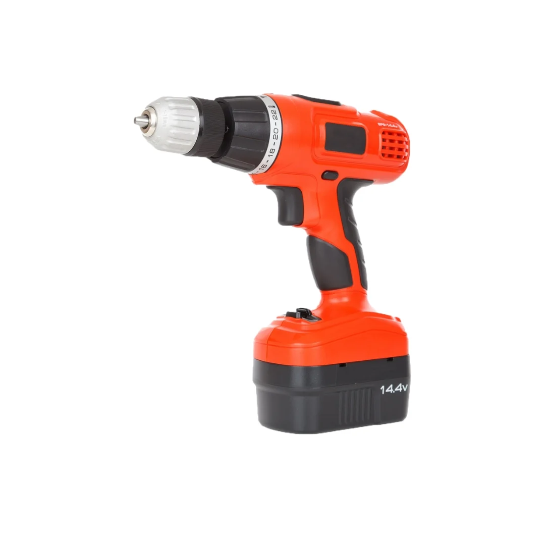 白色背景上的红色电动电池工具