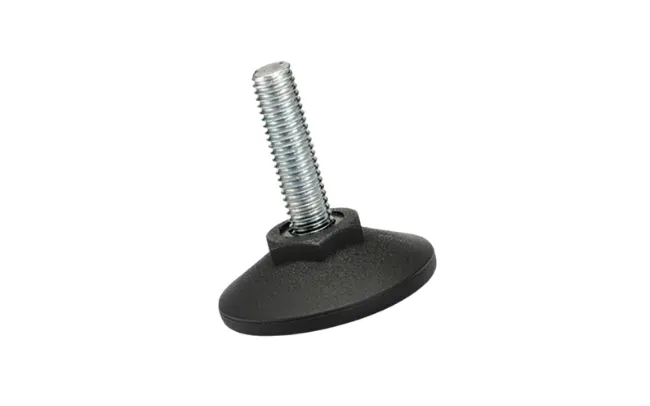 A black Elesa levelling element with threaded bolt