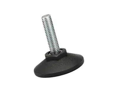 A black Elesa levelling element with threaded bolt