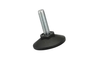 A black Elesa levelling element with threaded bolt