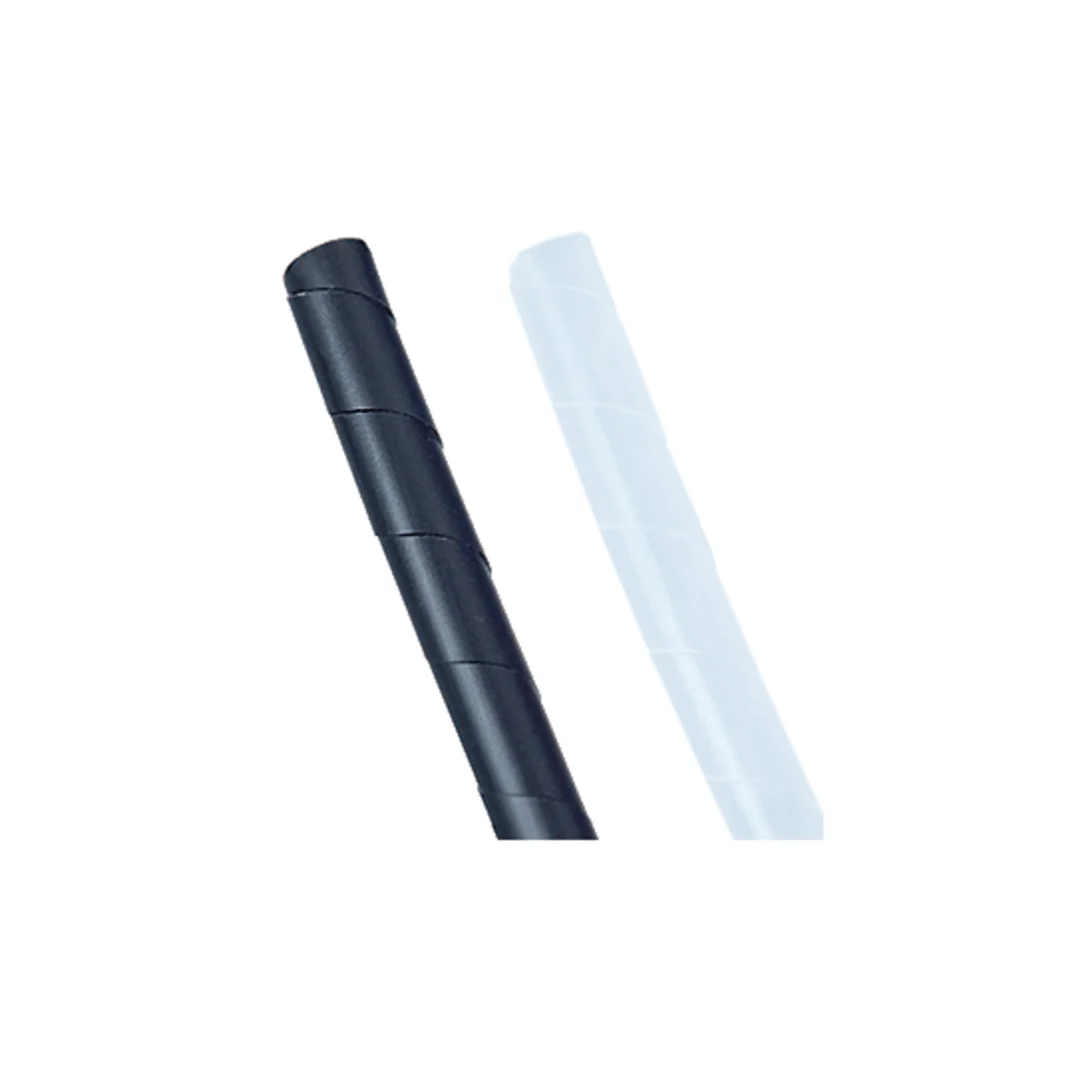 One black and one white Elematic spiral wrapping band on a white background.