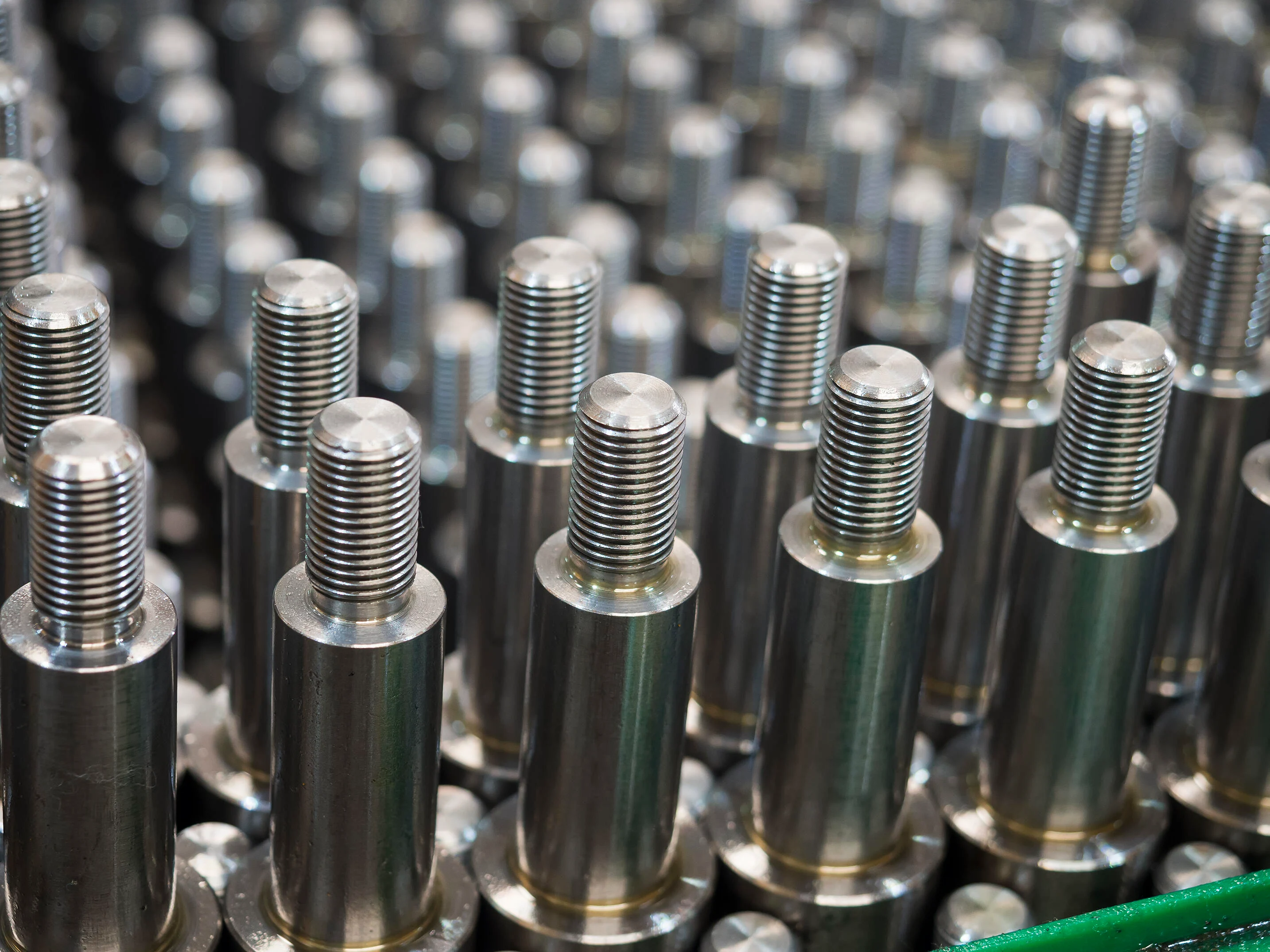 Special bolts with a long, thick shaft and a small thread.