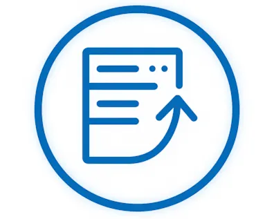 蓝色可扩展性和供应链图标