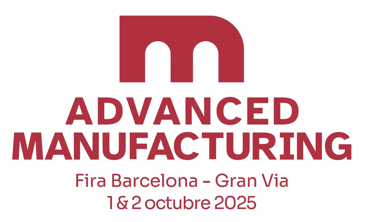 “Advanced Manufacturing”标志，下面是“Fira Barcelona - Gran Via 1&2 octubre 2025”文本。