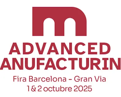 "Advanced Manufacturing" logo with the text "Fira Barcelona - Gran Via 1&2 octubre 2025" below.