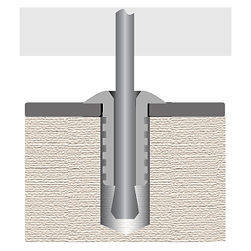 Application of a FASTEKS grooved speed rivet.