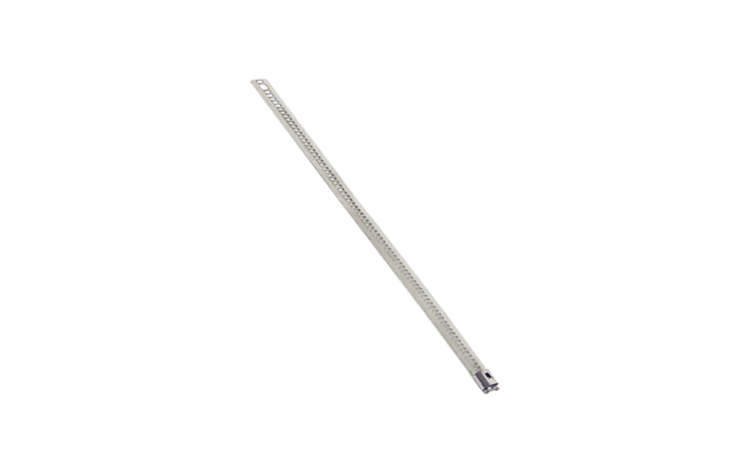 ABB Ty-Met stainless steel cable tie without coating on white background