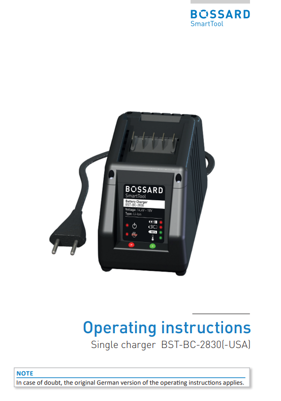Thumbnail Operating Instructions Battery Charger