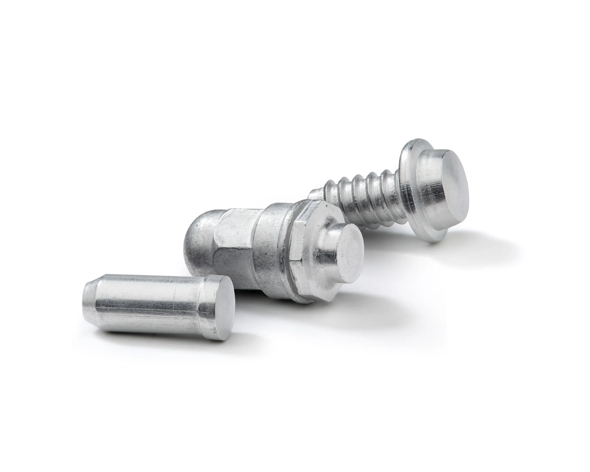 Close up of three different Stanley Tucker aluminium welding studs