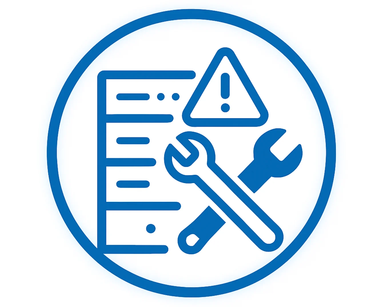 Blue maintenance and downtime icon