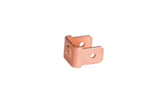 A FASTEKS WELKO copper plated earth tag on white background