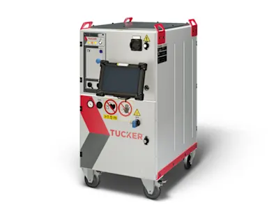 Tucker stud welding controller unit for drawn arc stud welding on white background