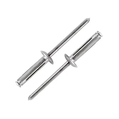 白色背景上的两个AVDEL® Klamp-Tite®非结构型抽芯铆钉。