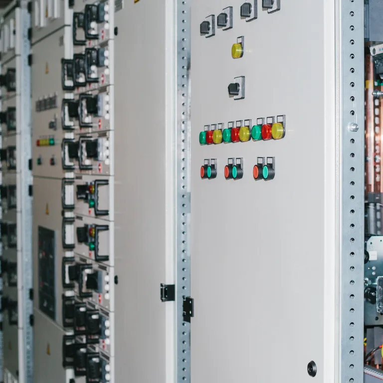 A complex electrical cabinet