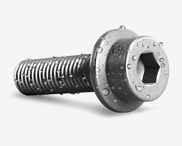 Corrosion Protection Coating image, screw with water drops