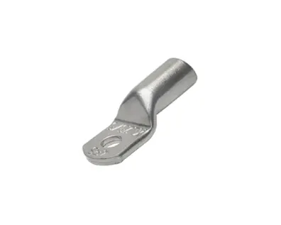 Close-up of a Klauke cable lug for connecting cables in electrical connections on white background.