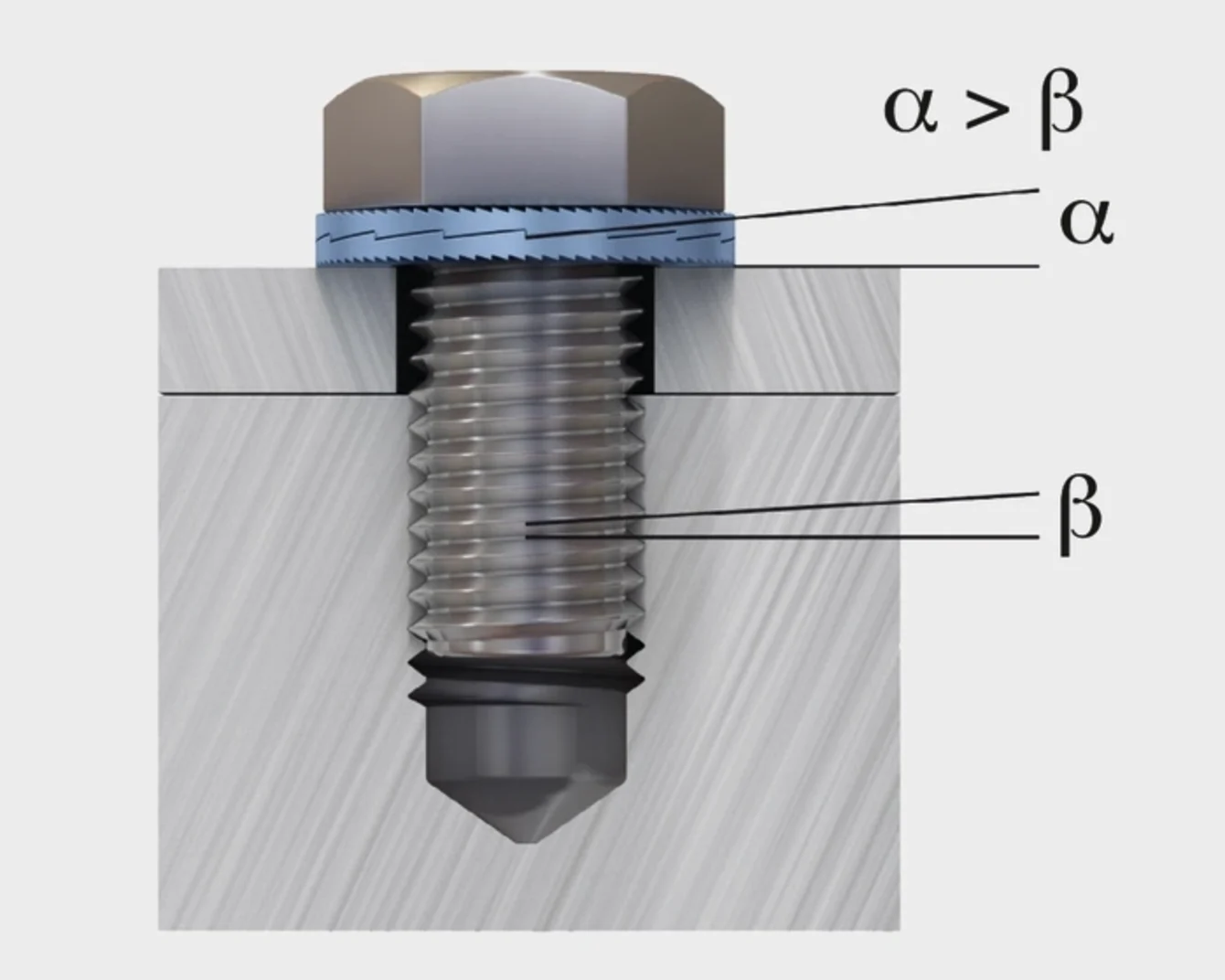 An image featuring a screw, accompanied by a Nord-Lock washer, highlighting their mechanical connection and functionality.