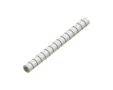 White Essentra fiber-optic protection tube for optimal kink protection and impact resistance on white background