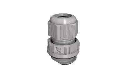 A Jacob Perfect fix plastic quick cable gland without threads for quick installation from one side, saving time and money.