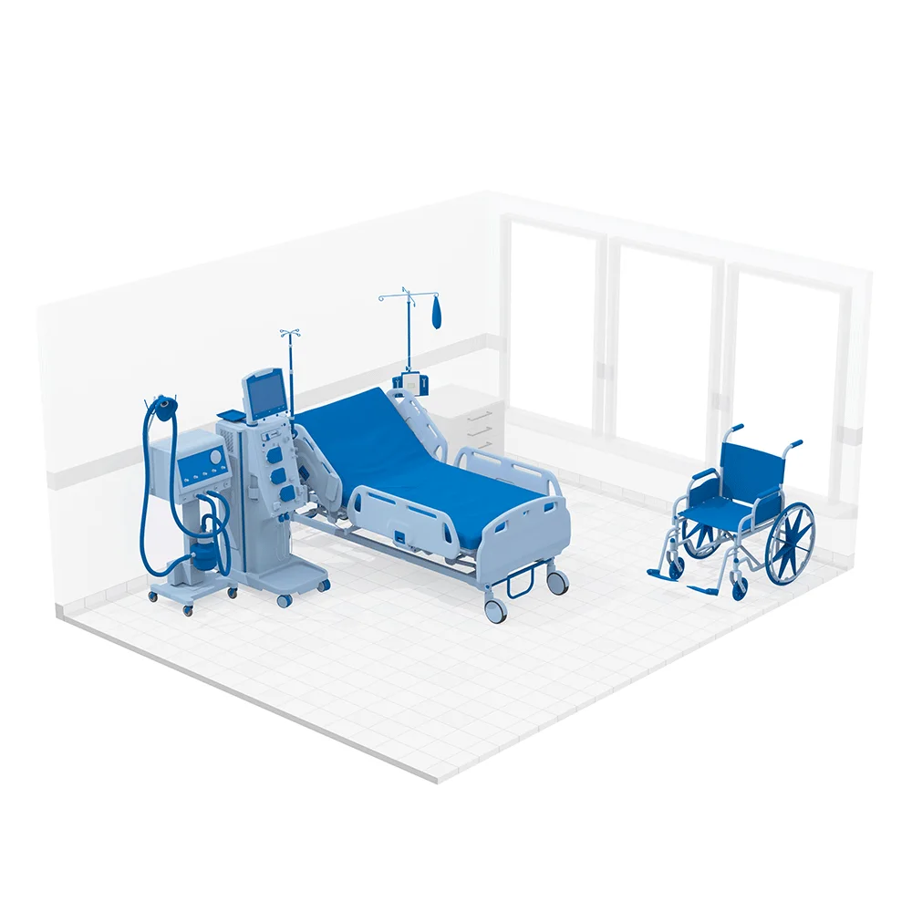 Surgical and therapy equipment in an intensive care unit