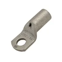 A Mecatraction tubular cable lug with inspection hole on white background