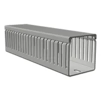 Wiring duct slotted trunking gray with white background