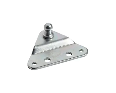 A silver Camloc Motion Control mounting bracket on white background
