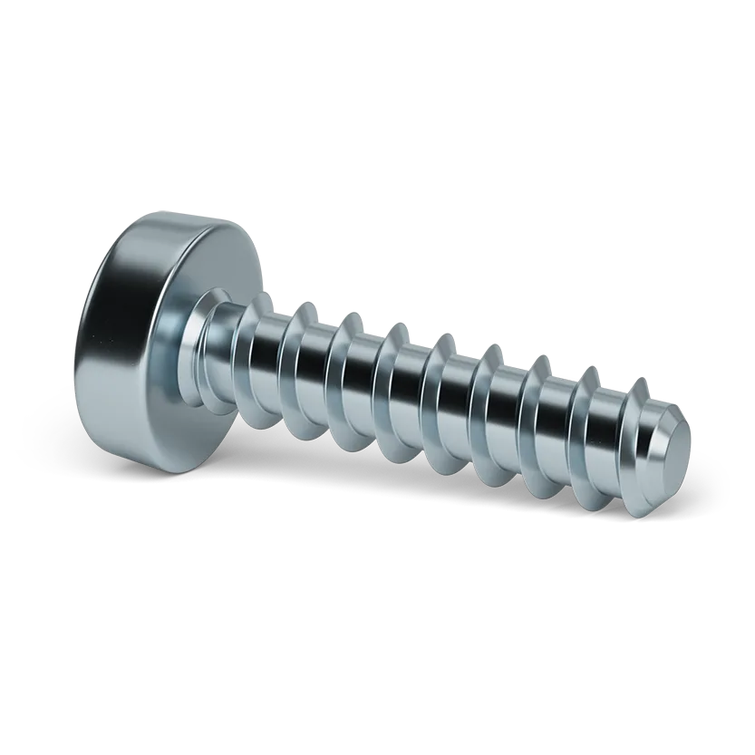 A close-up of an ecosyn plast screw for thermoplastic applications lying on its side
