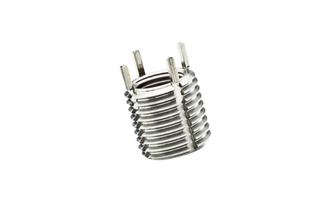 A Keenserts threaded insert with 4 Key Locks on a white background.